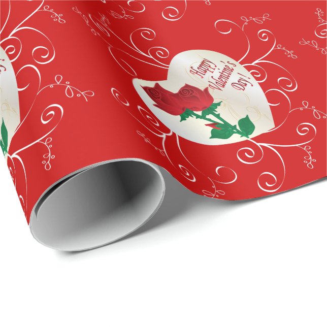 Happy Valentine's Day Elegant Wrapping Paper (Roll Corner)