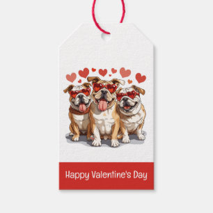 Happy Valentines Day English Bulldog Gift Tags