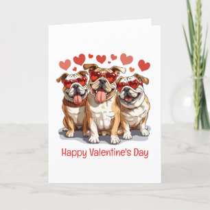 Happy Valentines Day English Bulldog Holiday Card