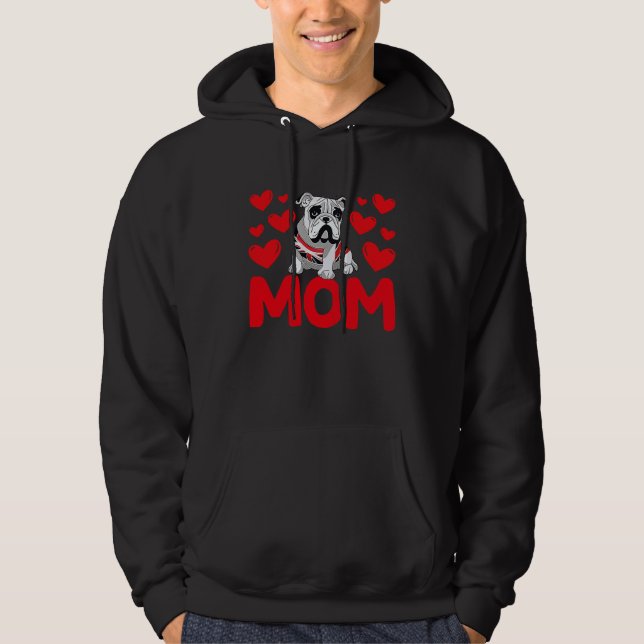 Happy Valentine's Day English Bulldog Mom Mothers  Hoodie (Front)