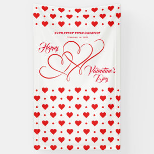 HAPPY VALENTINE'S DAY EVENT RED HEARTS BANNER