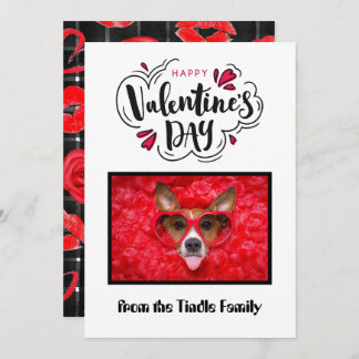 Happy Valentine's Day Family Dog Photo Valentine's Card