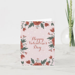 Happy Valentine's Day Floral Heart's Holiday Card