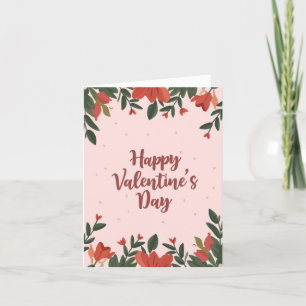 Happy Valentine's Day Floral Holiday Card
