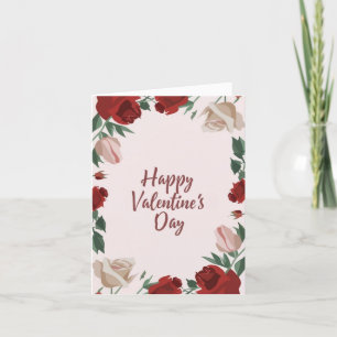 Happy Valentine's Day Floral Roses Holiday Card