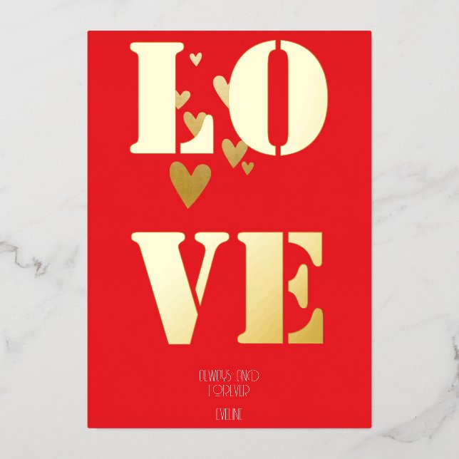 Happy Valentines Day Foil Holiday Card (Front)