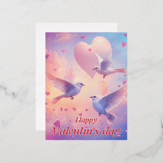 Happy Valentine's Day Foil Holiday Postcard