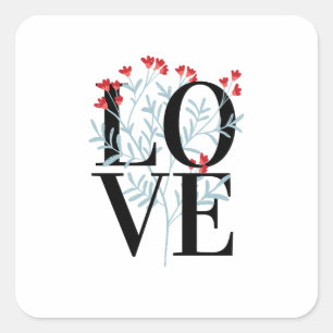 Happy Valentine's Day For Lover Stylish    Square Sticker