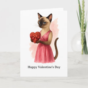 Happy Valentine's Day for Siamese Cat Lover  Card