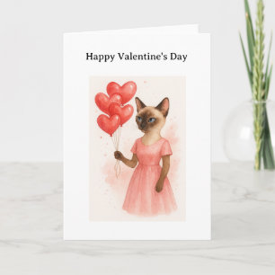 Happy Valentine's Day for Siamese Cat Lover  Card