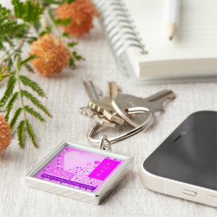 Happy Valentine's Day Forever Love Hearts Pink Key Ring