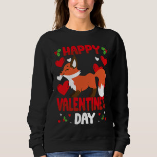 Happy Valentines Day Fox Heart Love Animal Sweatshirt
