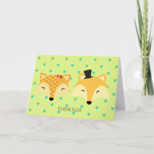 happy valentines day foxes whimsical holiday card