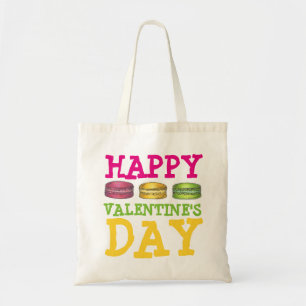 Happy Valentine's Day French Bakery Macaron Cookie Tote Bag