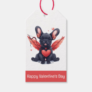 Happy Valentines Day French Bulldog Cupid Gift Tags