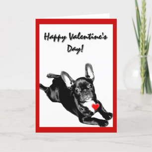 Happy Valentine's Day French Bulldog greeting card