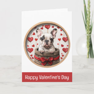 Happy Valentines Day French Bulldog Holiday Card