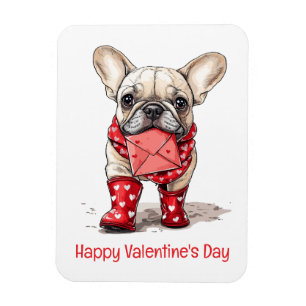 Happy Valentines Day French Bulldog Love Letter Magnet