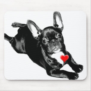 Happy Valentine's Day French Bulldog mousepad