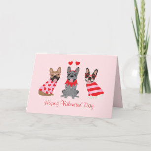Happy Valentines Day French Bulldogs Card