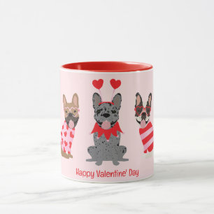 Happy Valentines Day French Bulldogs Mug