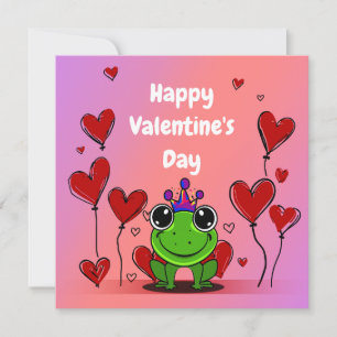 Happy Valentine's Day Frog Holiday Card