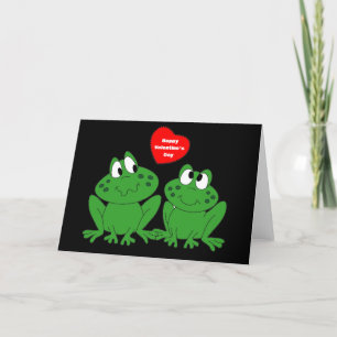Happy Valentine's Day Frogs Holiday Card