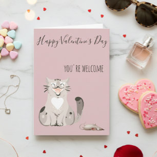 Happy Valentine's Day From Cat Funny Card