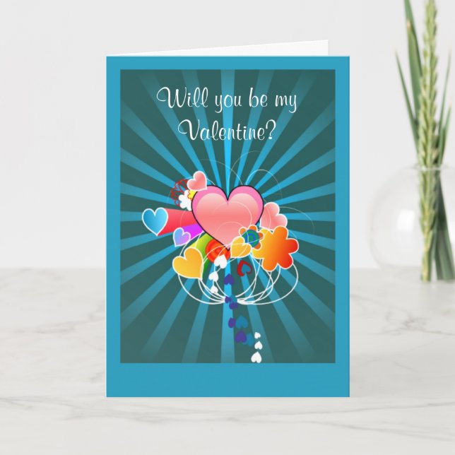 Happy Valentine's Day from secret admirer hearts Holiday Card (Front)