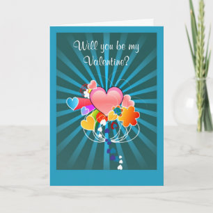 Happy Valentine's Day from secret admirer hearts Holiday Card