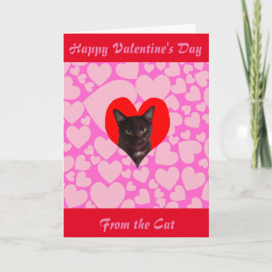 Happy Valentine's Day From The Cat (Black Cat) Holiday Card