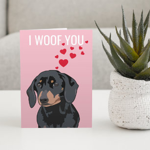 Happy Valentines Day From the Dog   Dachshund Card