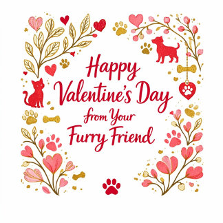 Happy Valentine's Day from your furry friend Holiday Postcard