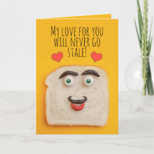 Happy Valentine's Day Funny Bread Humour Holiday Card