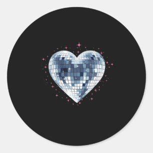 Happy Valentines Day Funny Coquette Diamond Disco Classic Round Sticker