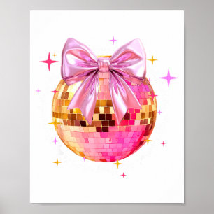 Happy Valentine's Day Funny Coquette Disco Ball Gi Poster