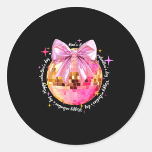 Happy Valentines Day Funny Coquette Disco Ball Gir Classic Round Sticker