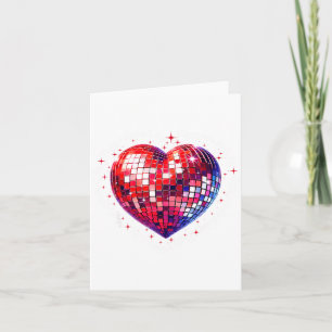 Happy Valentine's Day Funny Coquette Red Disco Bal Card