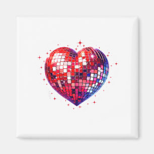 Happy Valentine's Day Funny Coquette Red Disco Bal Magnet