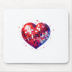 Happy Valentine's Day Funny Coquette Red Disco Bal Mouse Pad