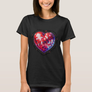 Happy Valentines Day Funny Coquette Red Disco Ball T-Shirt