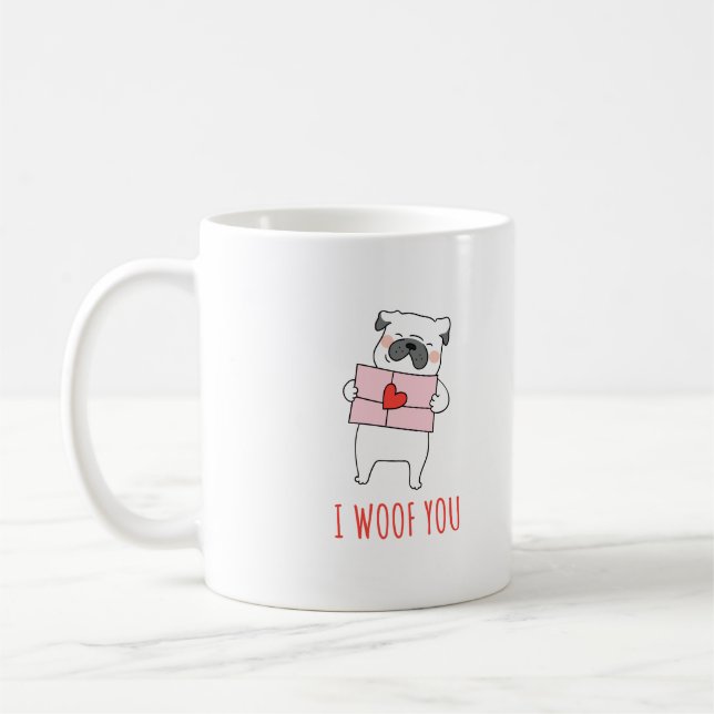Happy Valentine's Day -Funny Dog Valentine Quotes  Coffee Mug (Left)