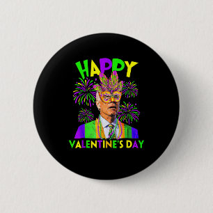 Happy Valentine's Day Funny Joe Biden Mardi Gras S 6 Cm Round Badge