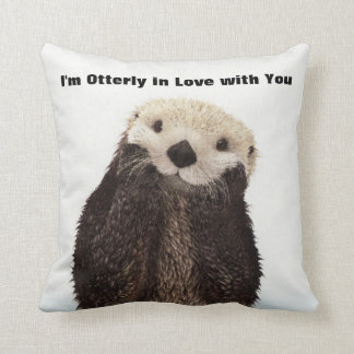 Happy Valentines Day Funny Otter Cushion