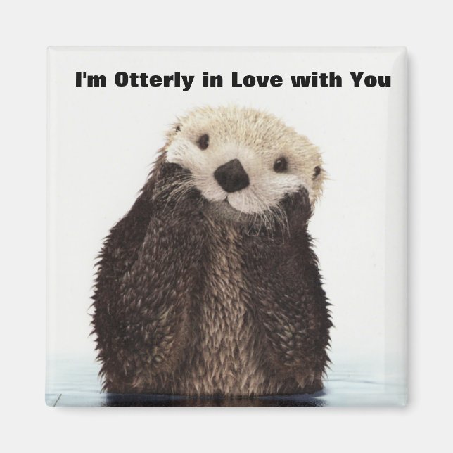 Happy Valentines Day Funny Otter Magnet (Front)