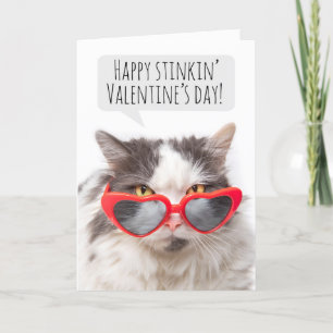 Happy Valentine's Day Funny Sarcastic Cat Holiday Card