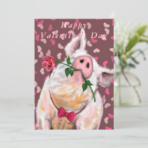 Happy Valentine's Day - Gentleman Pig - Funny -