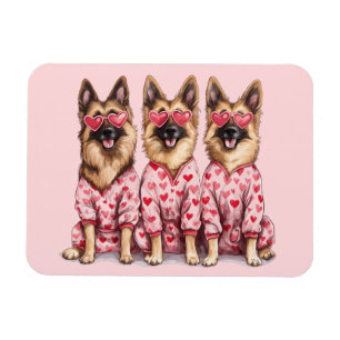 Happy Valentines Day German Shepherd Dogs Magnet