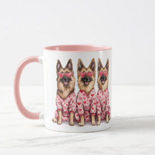 Happy Valentines Day German Shepherd Dogs Mug
