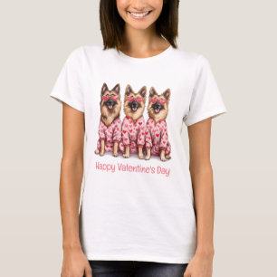 Happy Valentines Day German Shepherd Dogs T-Shirt